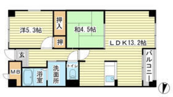 山陽網干駅 徒歩3分 4階の物件間取画像